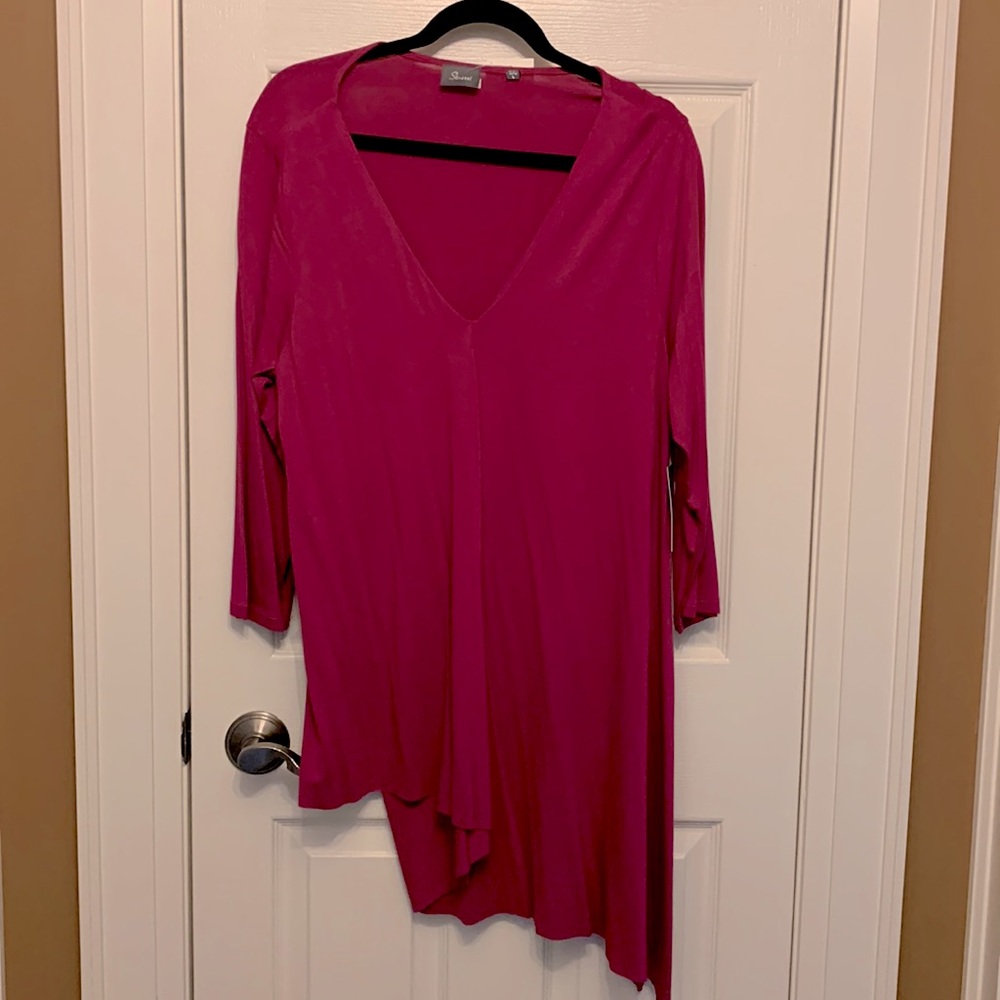 Strazzi Fuschia Asymmetrical Top